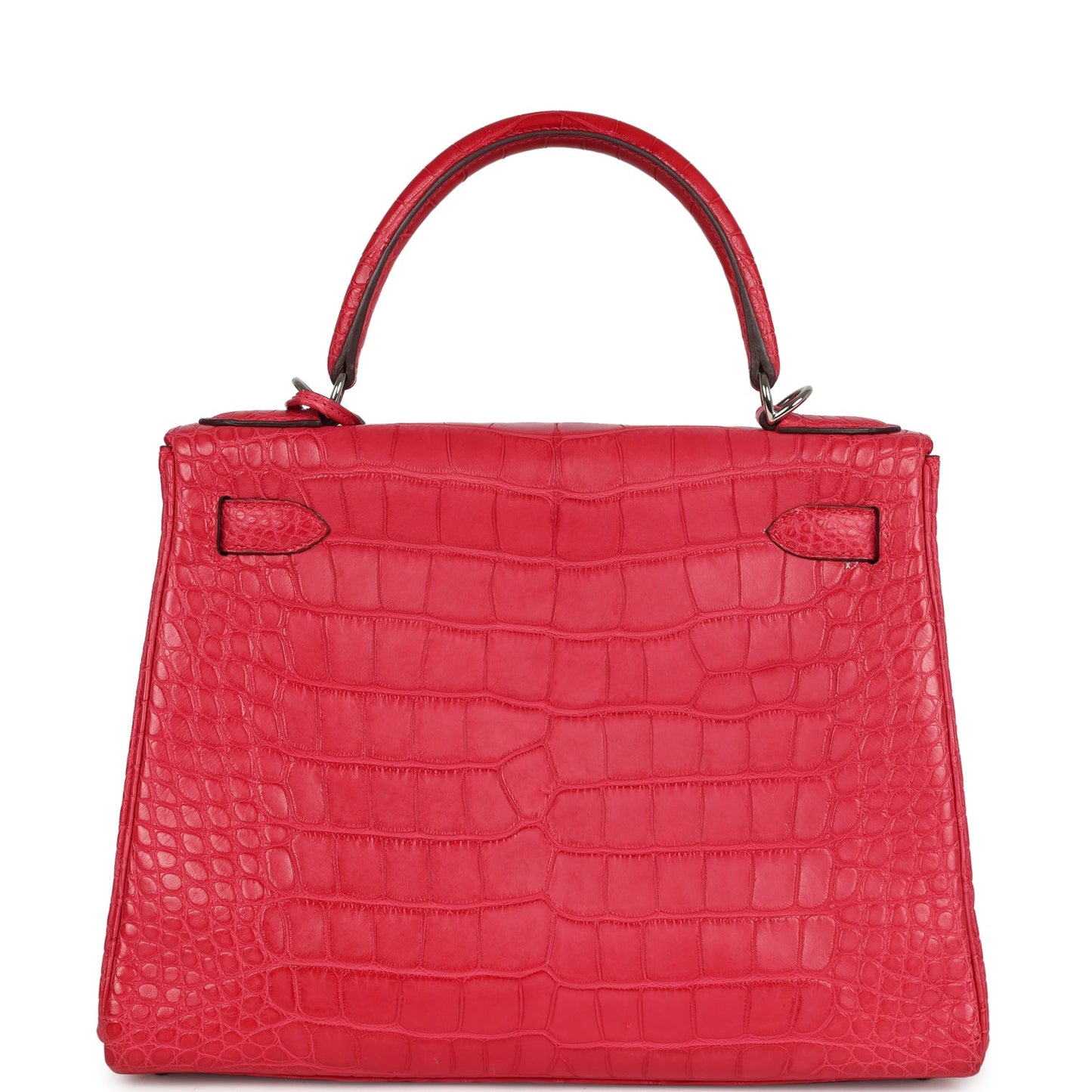 Hermes Kelly Retourne 28 Rose Extreme Matte Alligator Palladium Hardware