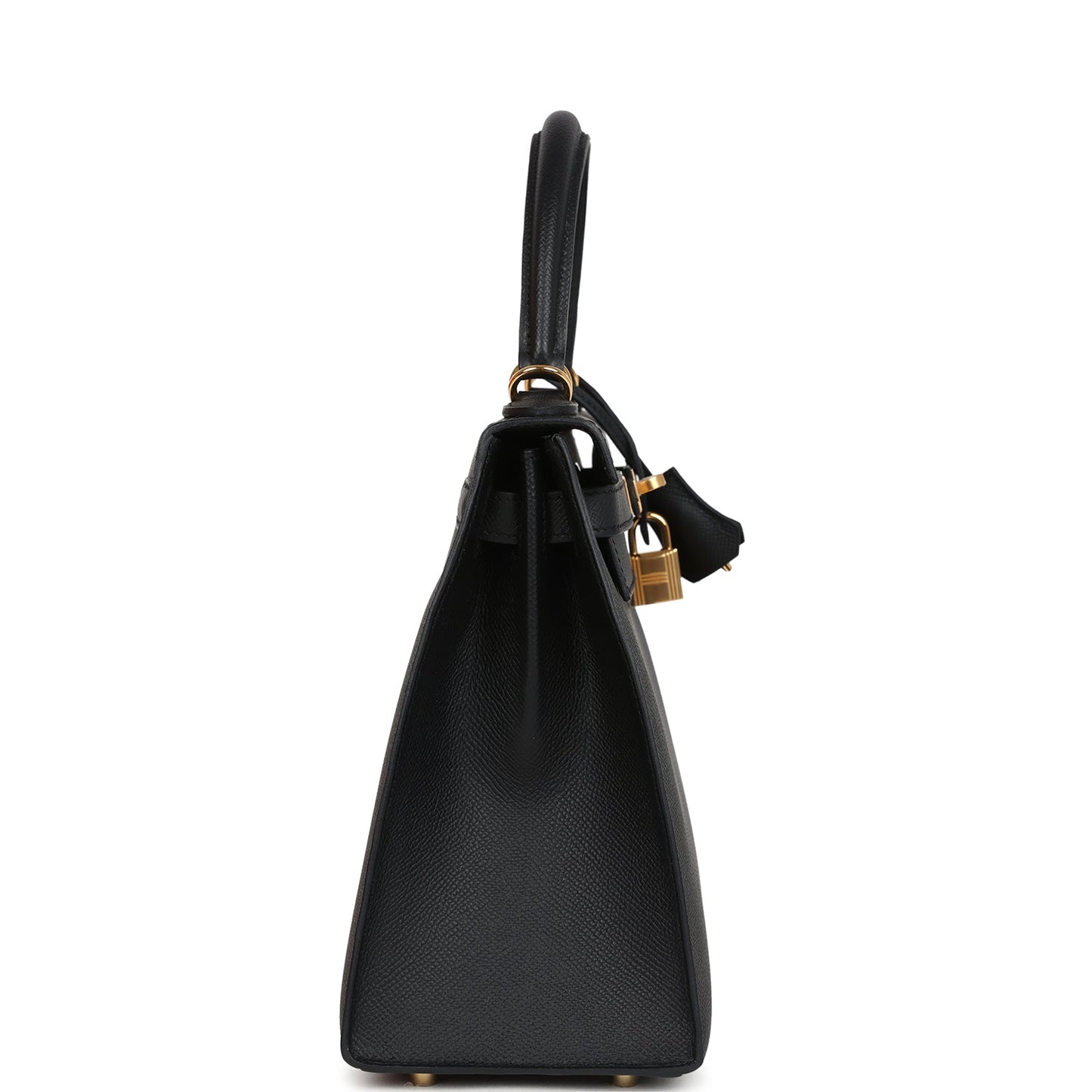 Hermes Kelly Sellier 28 Black Epsom Gold Hardware