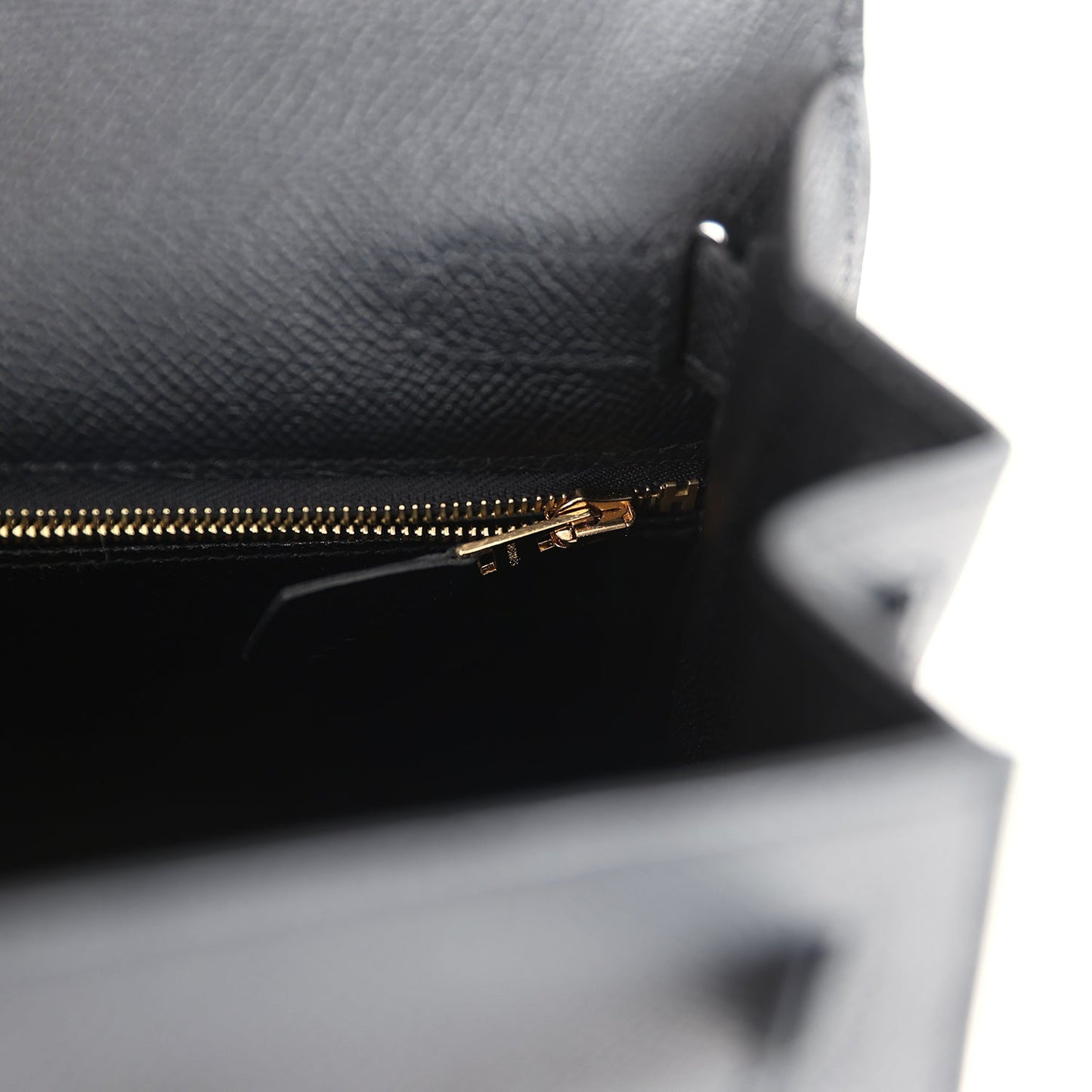 Hermes Kelly Sellier 28 Black Epsom Gold Hardware