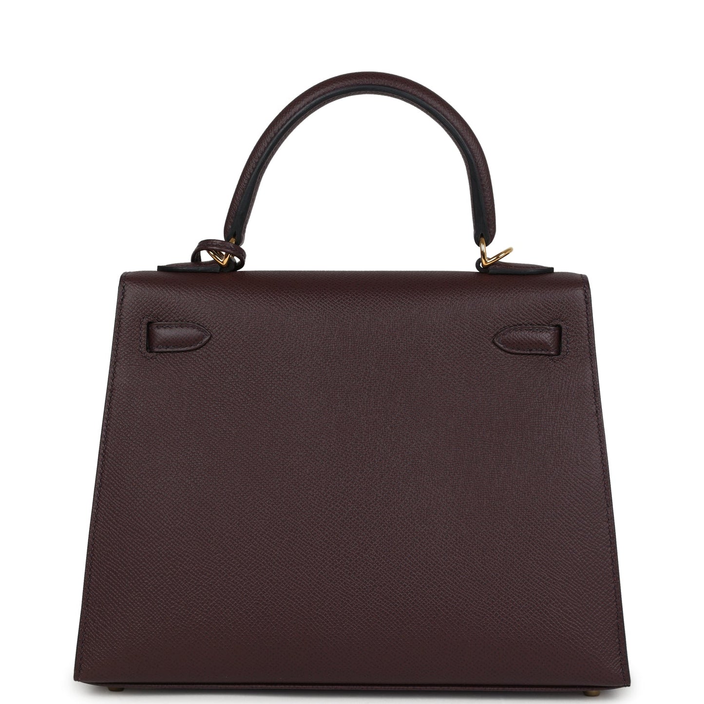 Pre-owned Hermes Kelly Sellier 25 Rouge Sellier Epsom Gold Hardware