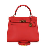 Hermes Kelly Retourne 28 Rouge Tomate Evercolor Gold Hardware