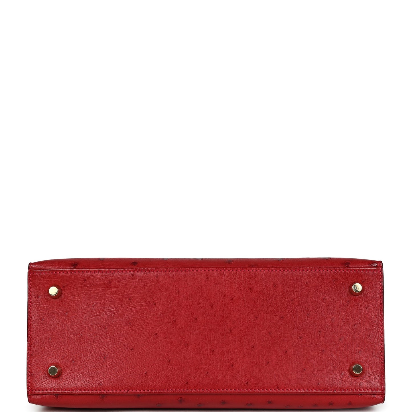 Hermes Kelly Sellier 28 Rouge Vif Ostrich Gold Hardware