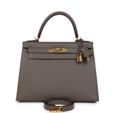 Hermes Kelly Sellier 28 Etain Epsom Gold Hardware