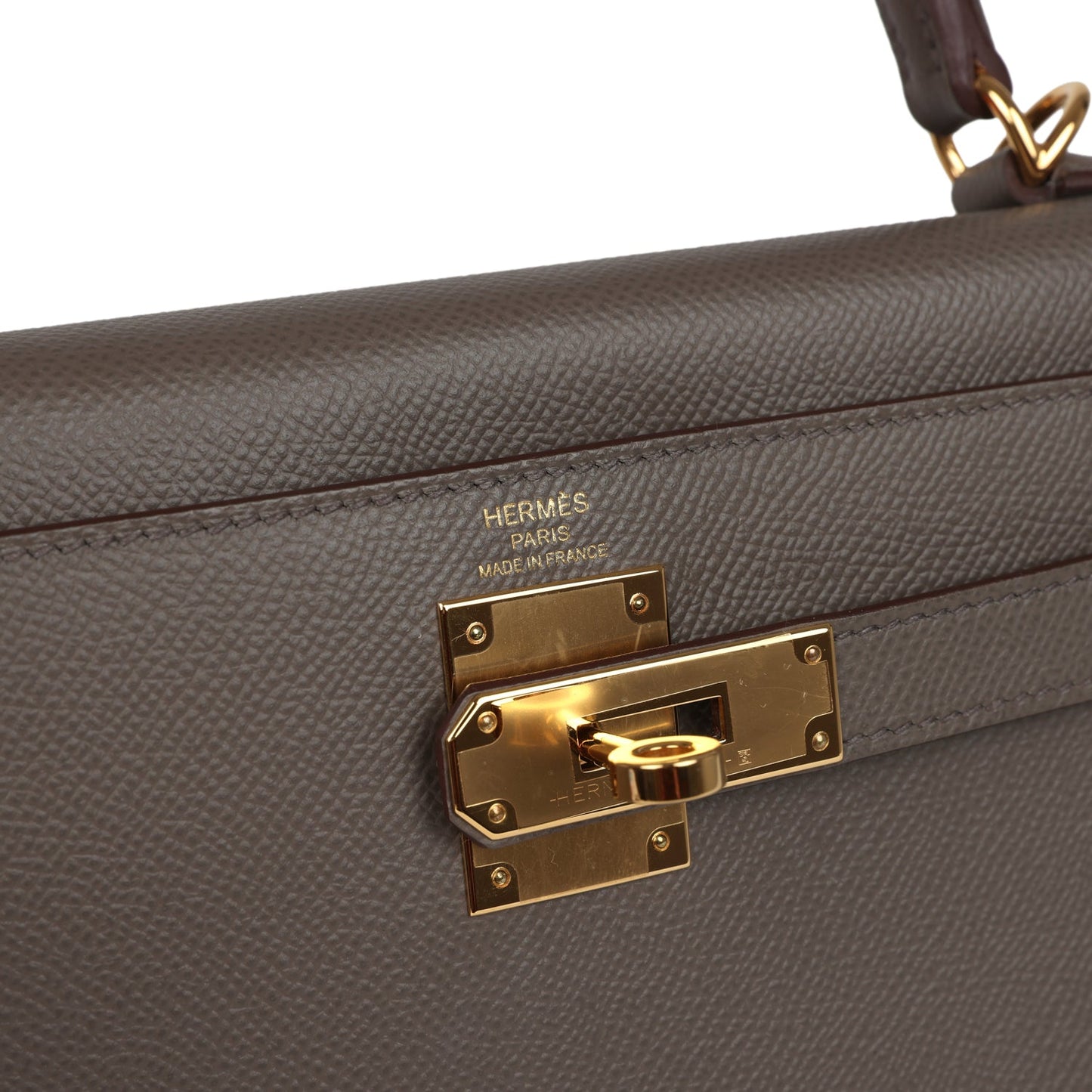 Hermes Kelly Sellier 28 Etain Epsom Gold Hardware