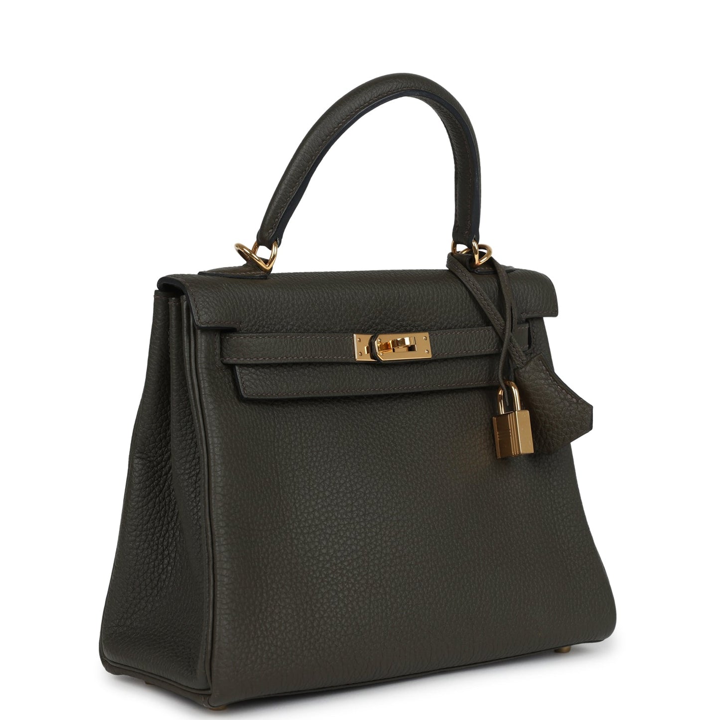 Hermes Kelly Retourne 25 Vert De Gris Togo Gold Hardware