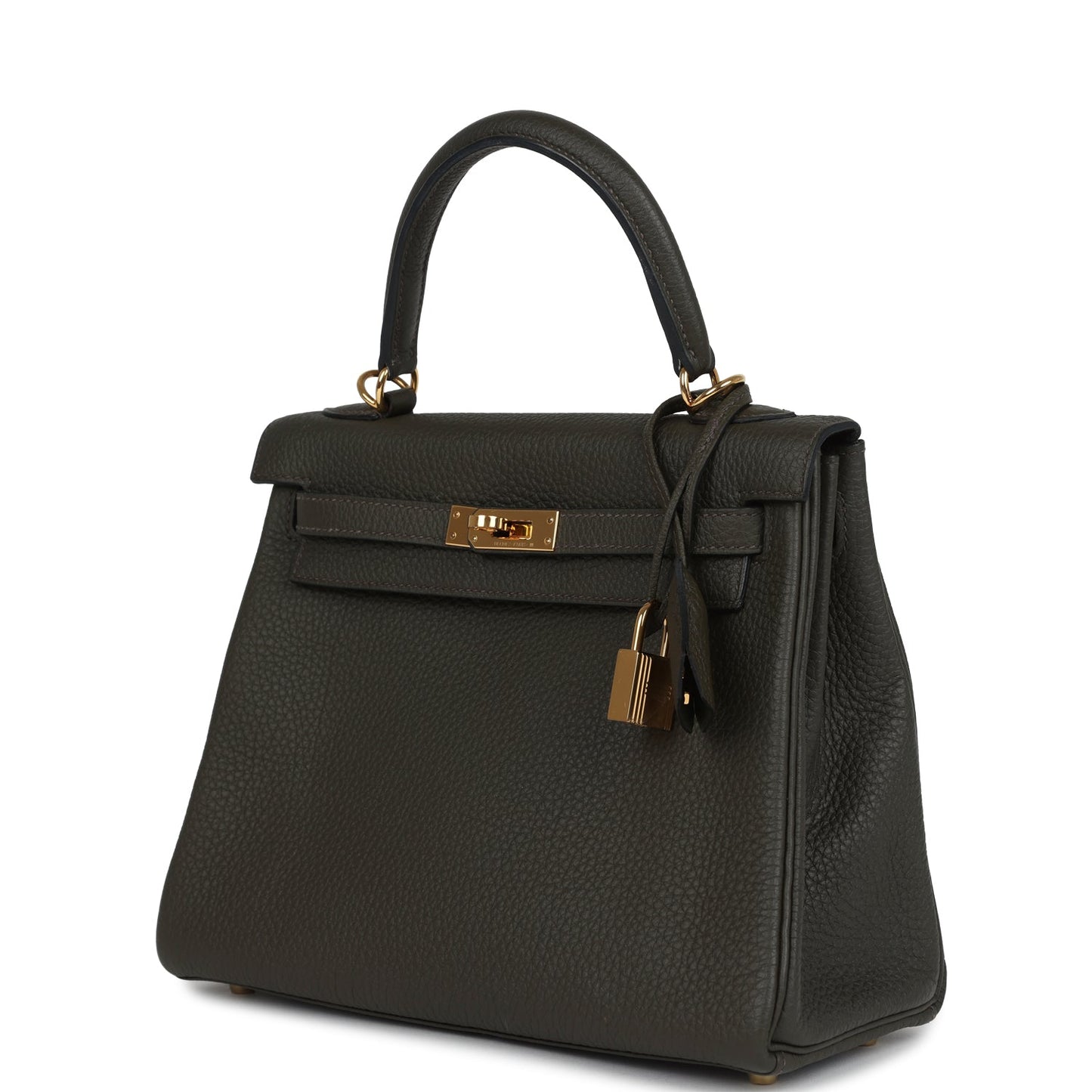 Hermes Kelly Retourne 25 Vert De Gris Togo Gold Hardware