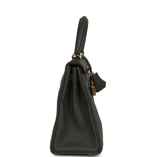 Hermes Kelly Retourne 25 Vert De Gris Togo Gold Hardware