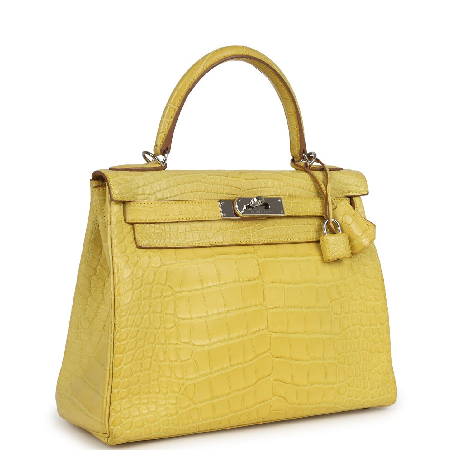 Hermes Kelly Retourne 28 Mimosa Matte Alligator Mississippiensis Palladium Hardware