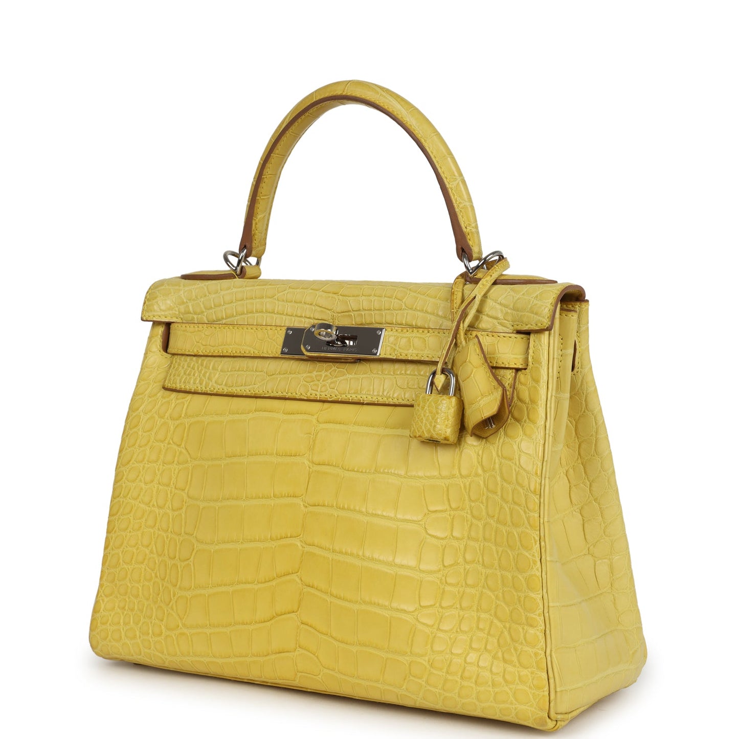 Hermes Kelly Retourne 28 Mimosa Matte Alligator Mississippiensis Palladium Hardware