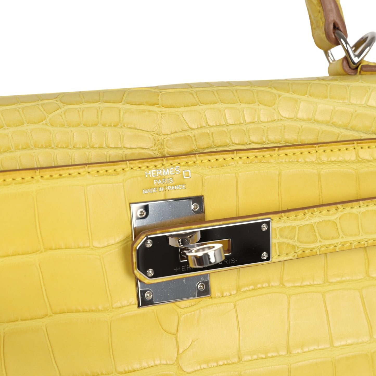 Hermes Kelly Retourne 28 Mimosa Matte Alligator Mississippiensis Palladium Hardware
