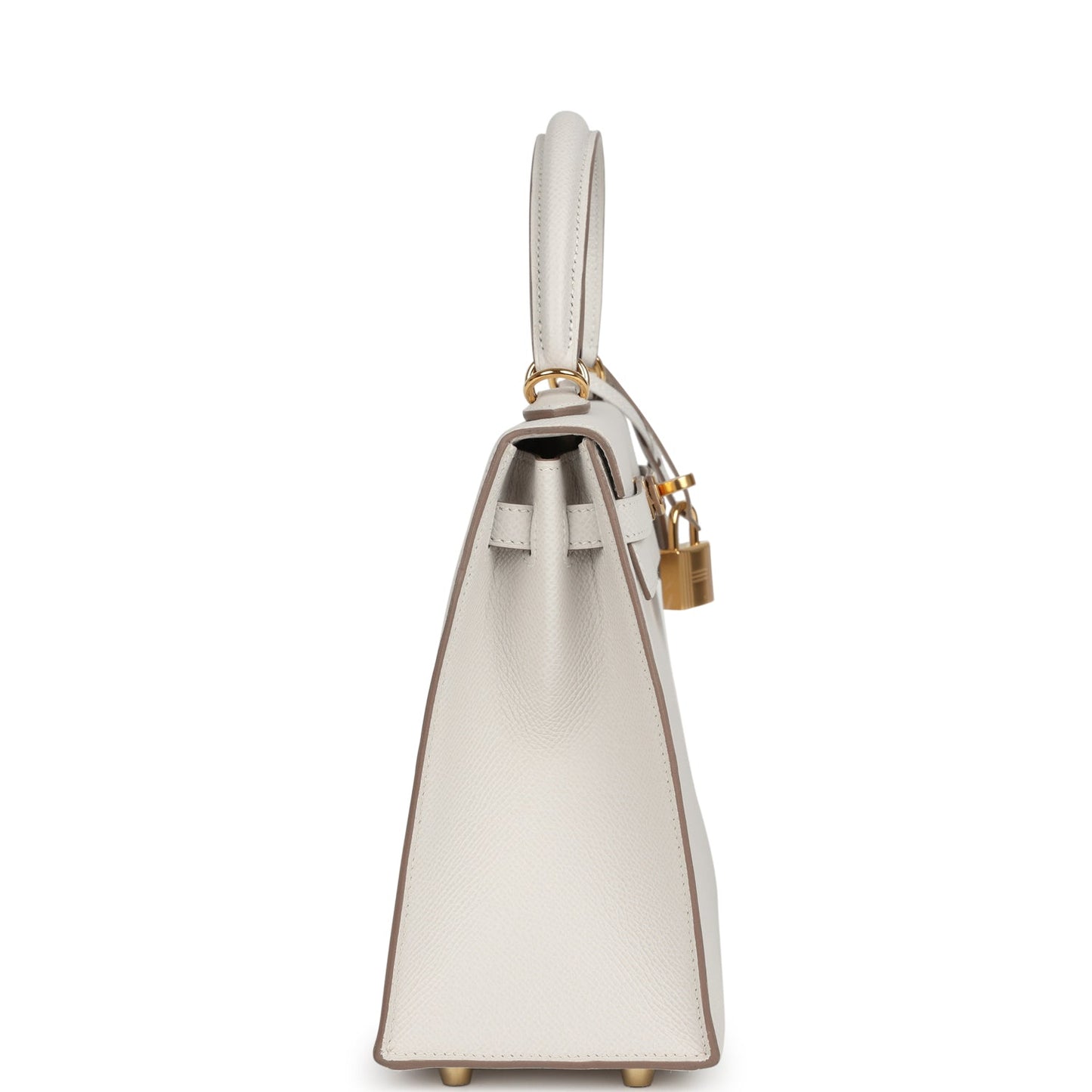 Hermes Kelly Sellier 25 Gris Pale Epsom Gold Hardware