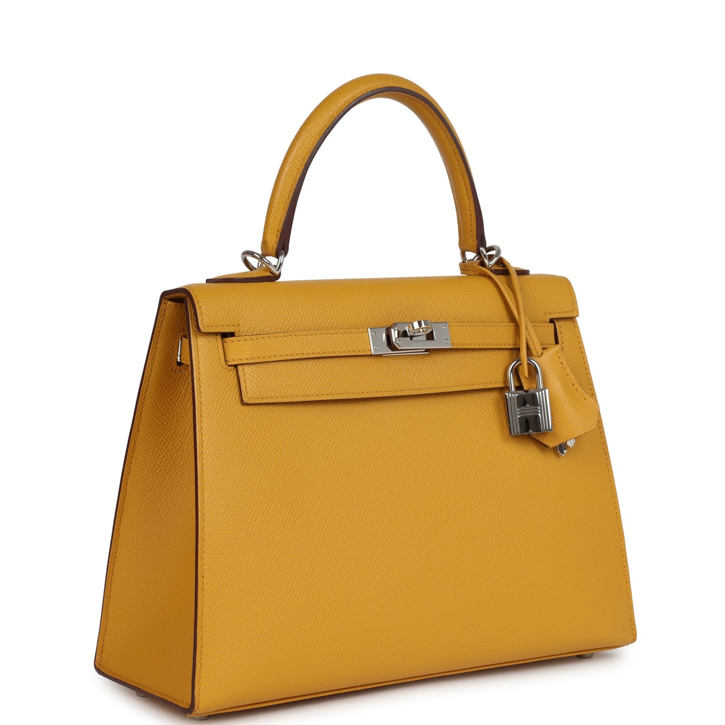 Hermes Kelly Sellier 25 Jaune Ambre Epsom Palladium Hardware