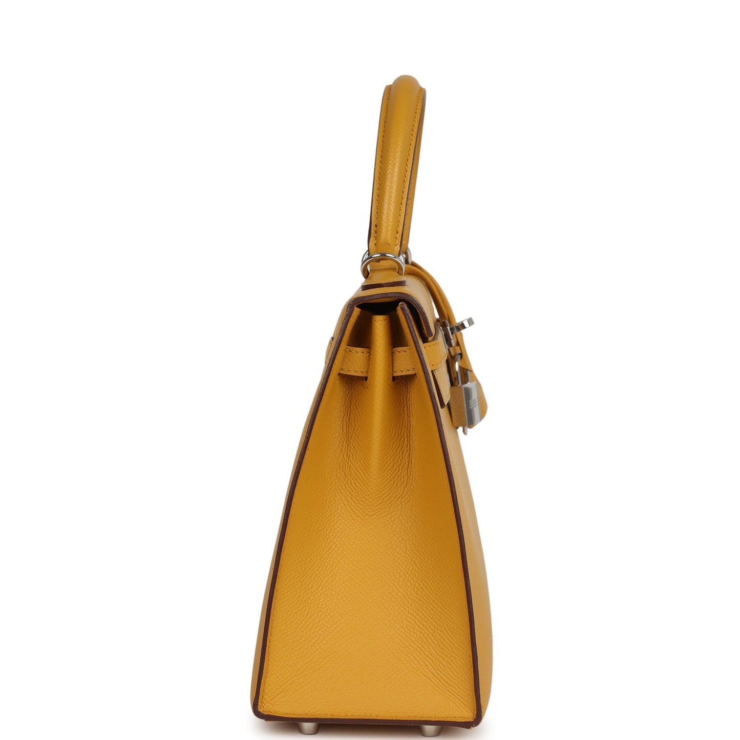Hermes Kelly Sellier 25 Jaune Ambre Epsom Palladium Hardware