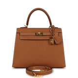 Hermes Kelly Sellier 25 Gold Epsom Gold Hardware