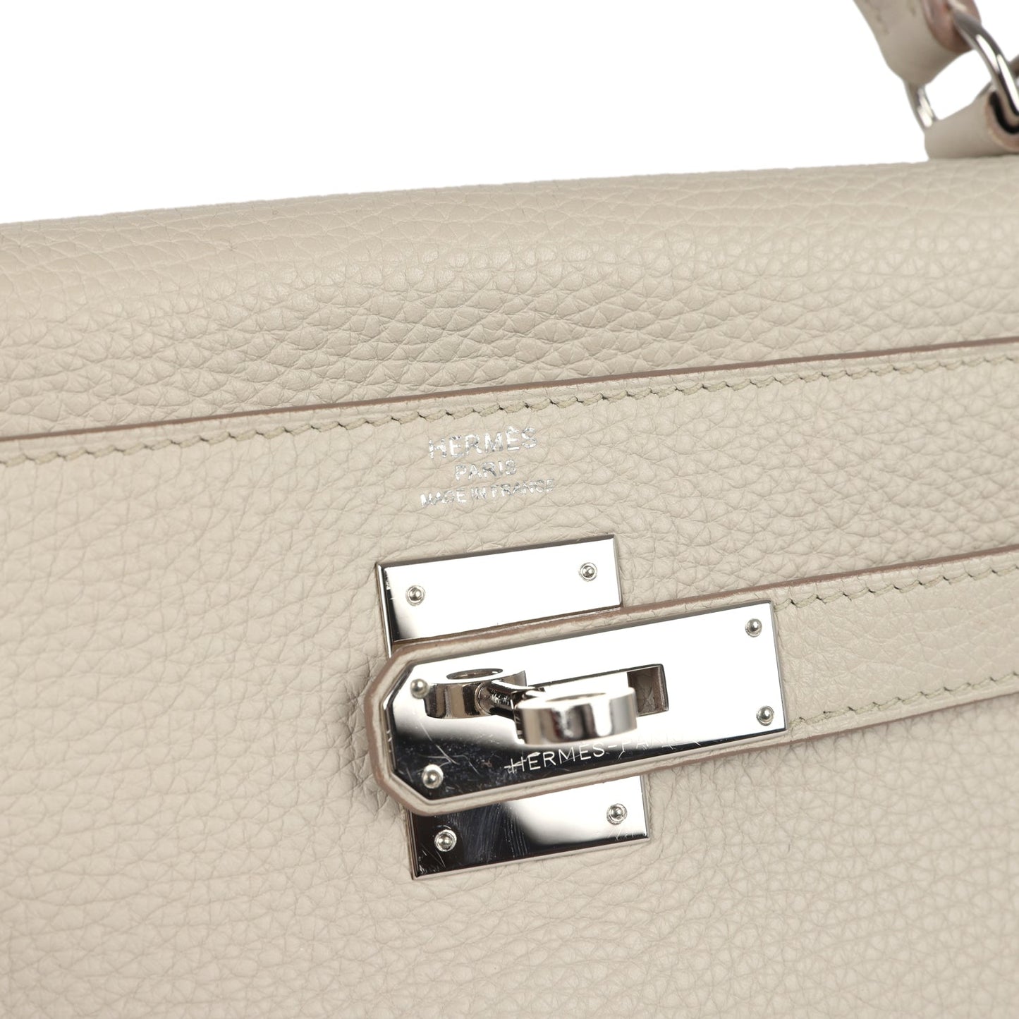 Hermes Kelly Retourne 28 Beton Clemence Palladium Hardware