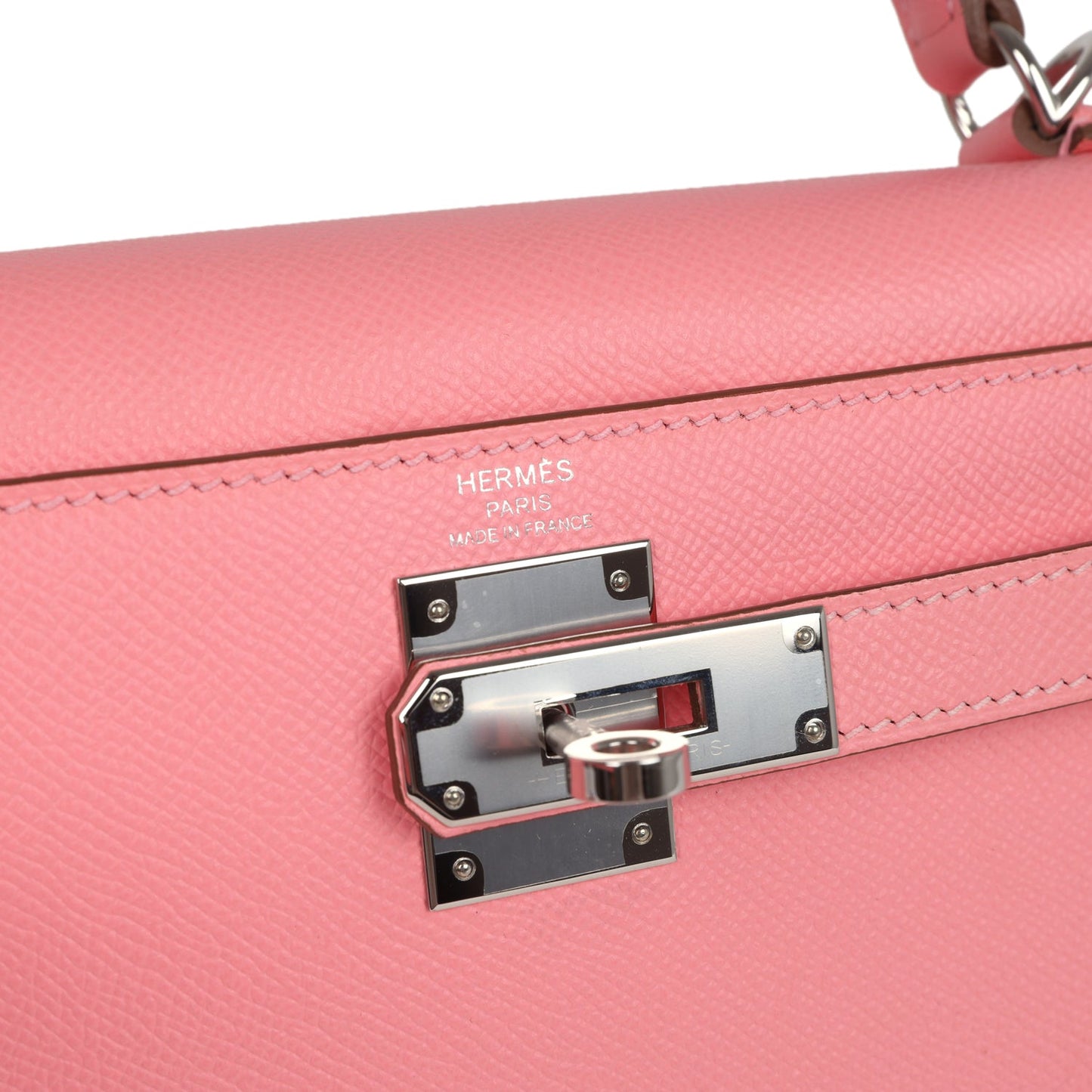 Hermes Kelly Sellier 28 Rose Confetti Epsom Palladium Hardware