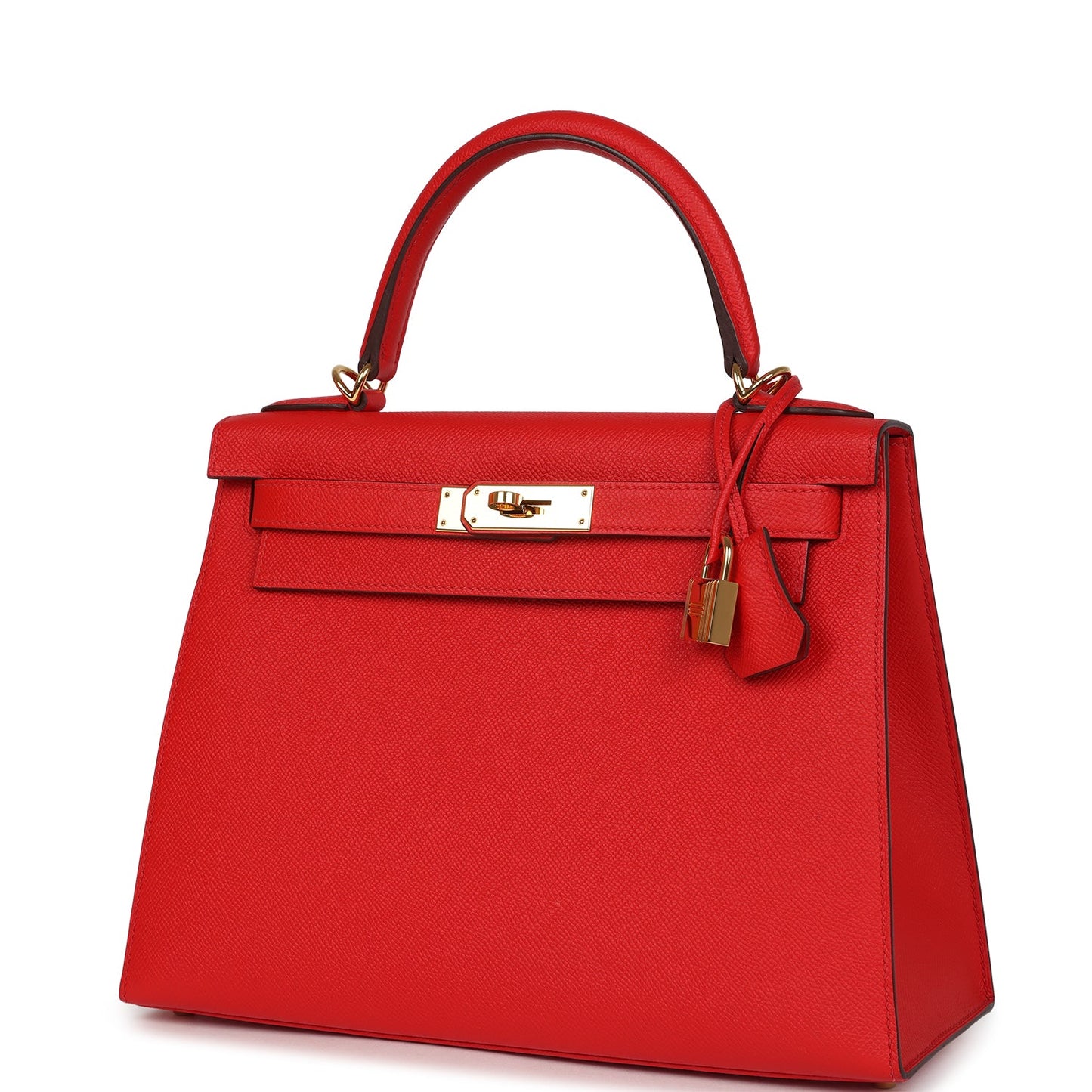 Hermes Kelly Sellier 28 Rouge De Coeur Epsom Gold Hardware
