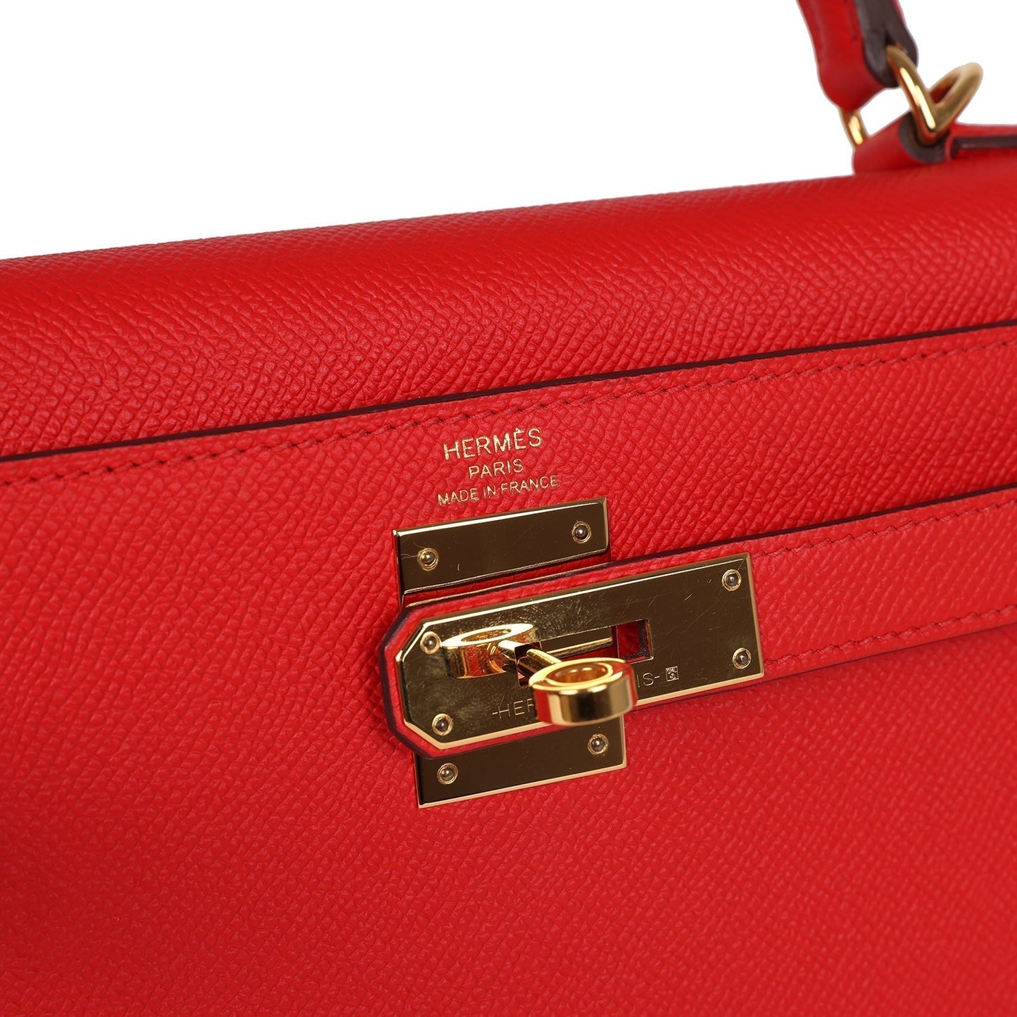 Hermes Kelly Sellier 28 Rouge De Coeur Epsom Gold Hardware