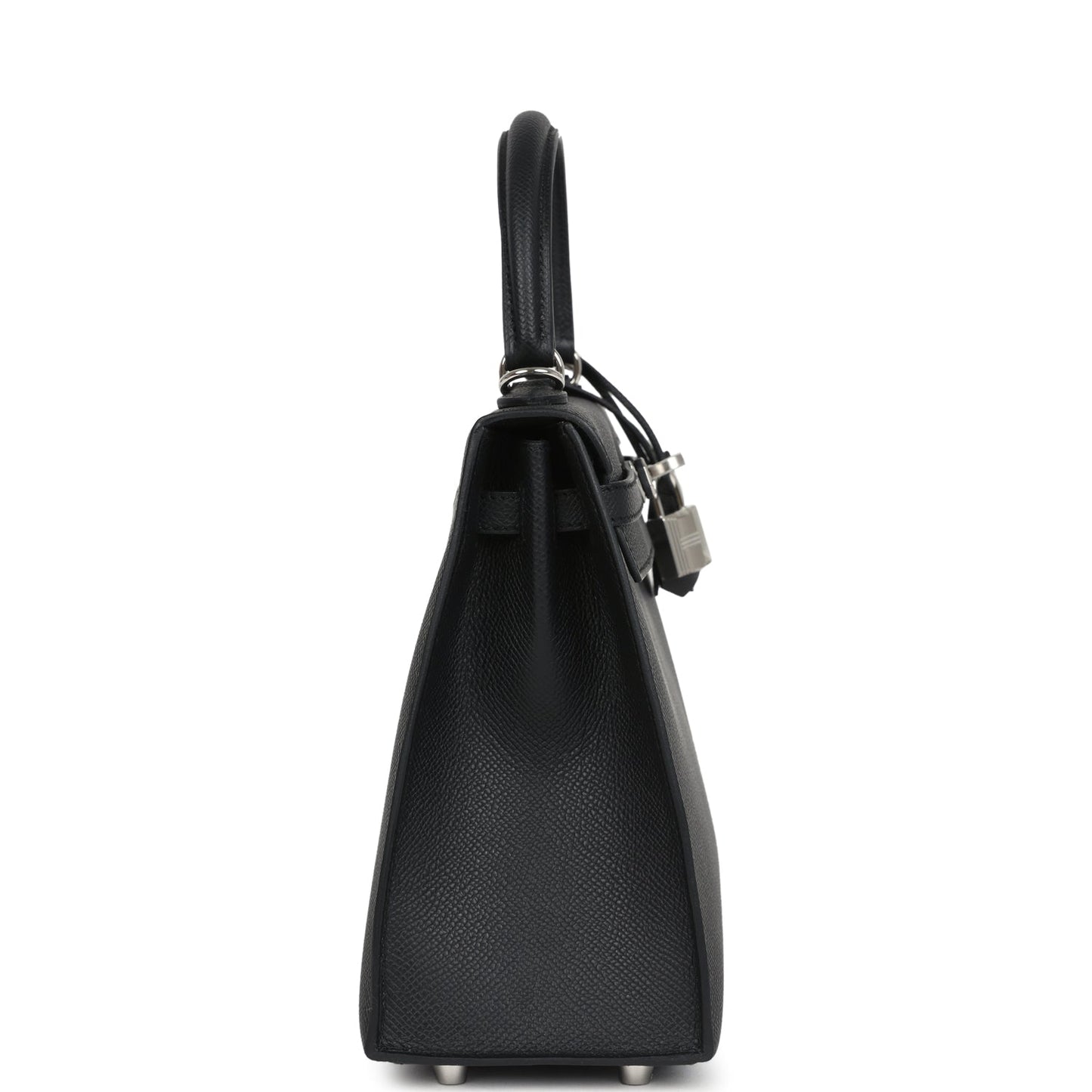 Hermes Kelly Sellier 25 Black Epsom Palladium Hardware