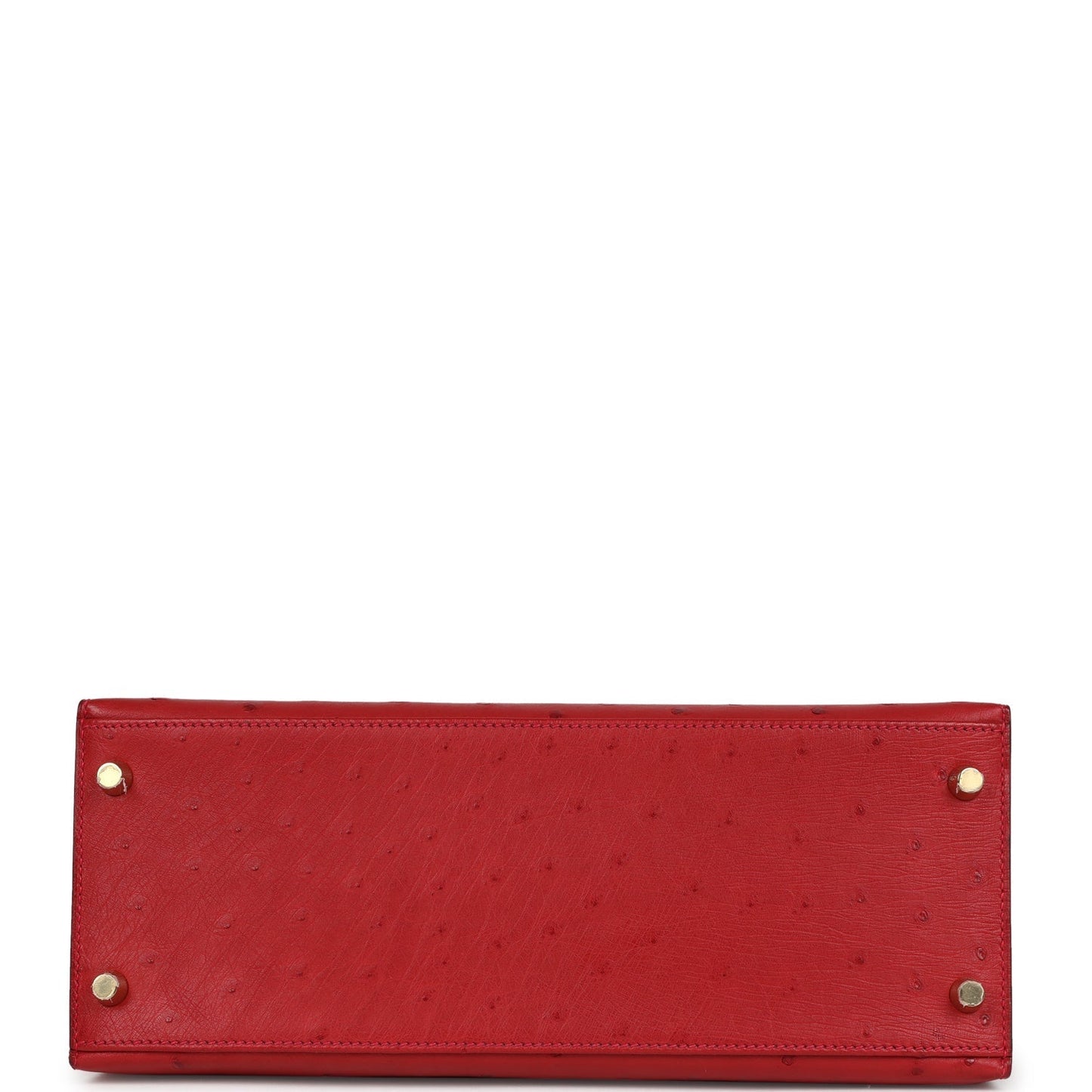 Hermes Kelly Sellier 28 Rouge Vif Ostrich Gold Hardware