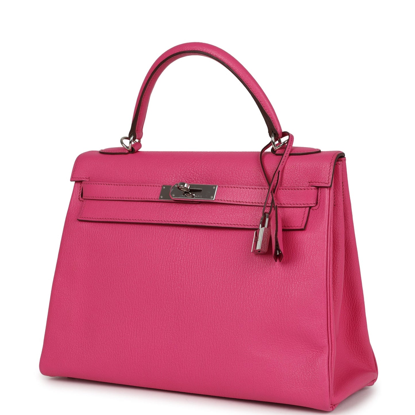 Hermes Kelly Retourne 32 Rose Tyrien Chevre Palladium Hardware