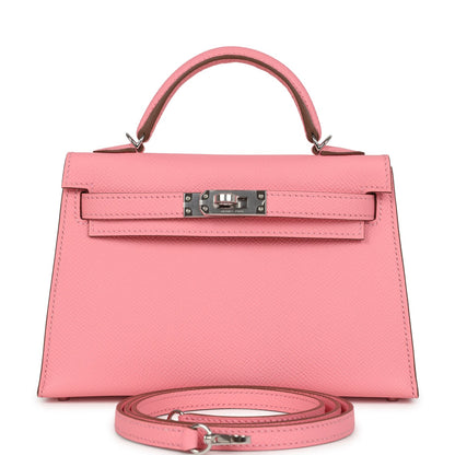 Hermes Kelly Sellier 20 Rose Confetti Epsom Palladium Hardware