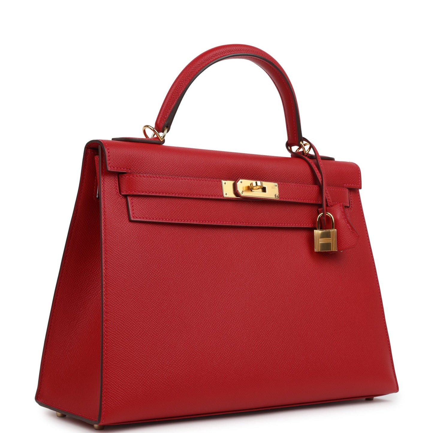 Hermes Kelly Sellier 32 Rouge Casaque Epsom Gold Hardware