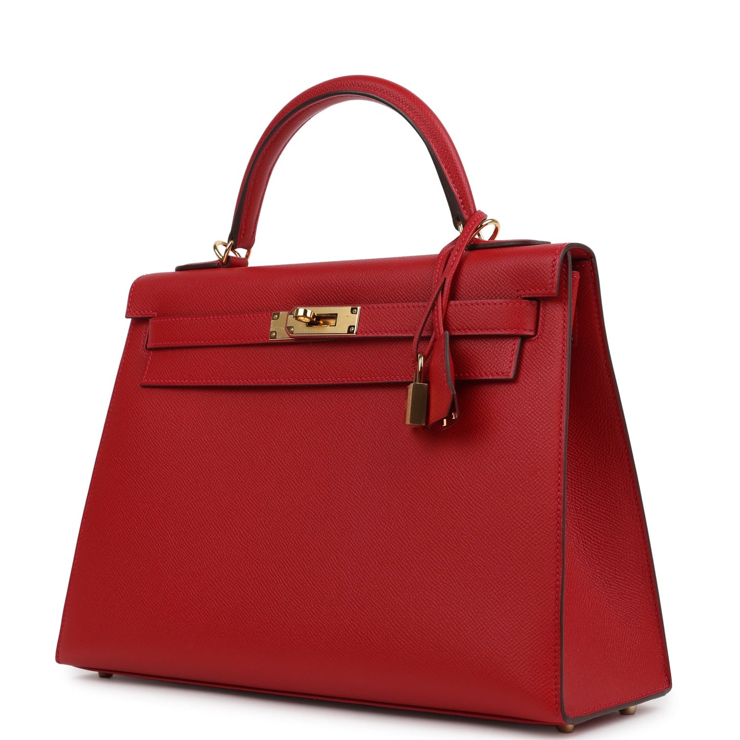 Hermes Kelly Sellier 32 Rouge Casaque Epsom Gold Hardware