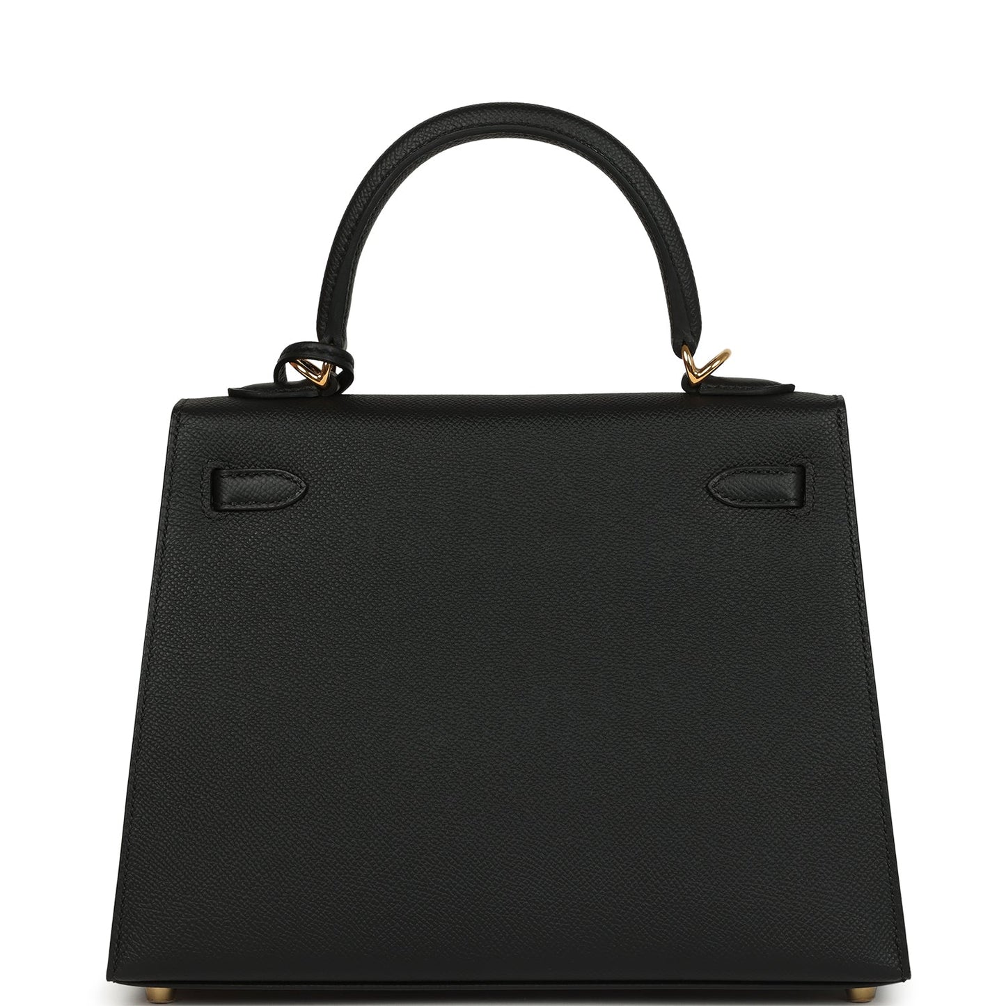 Hermes Kelly Sellier 25 Black Epsom Gold Hardware