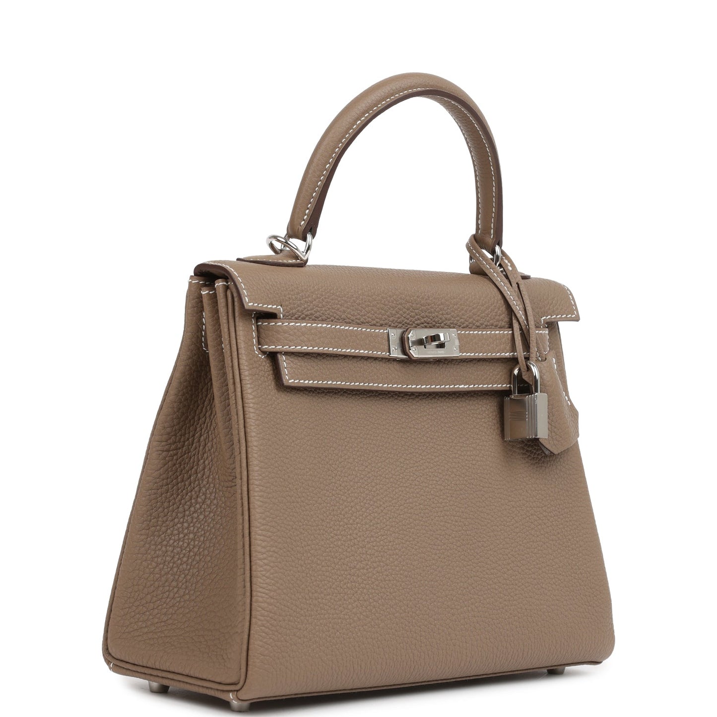 Hermes Kelly Retourne 25 Etoupe Togo Palladium Hardware