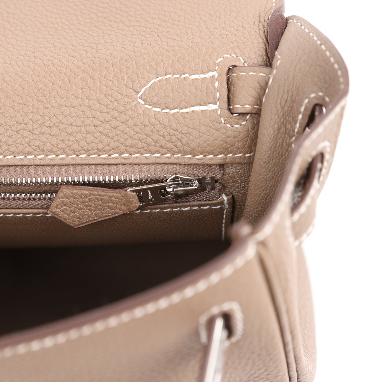 Hermes Kelly Retourne 25 Etoupe Togo Palladium Hardware