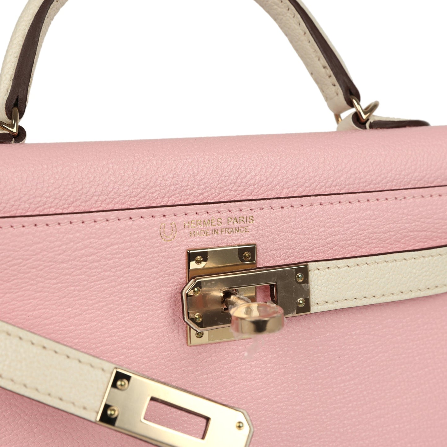Hermes Special Order (HSS) Kelly Sellier 20 Rose Sakura and Nata Chevre Mysore Permabrass Hardware