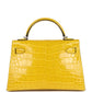 Hermes Kelly Sellier 20 Mimosa Shiny Alligator Palladium Hardware