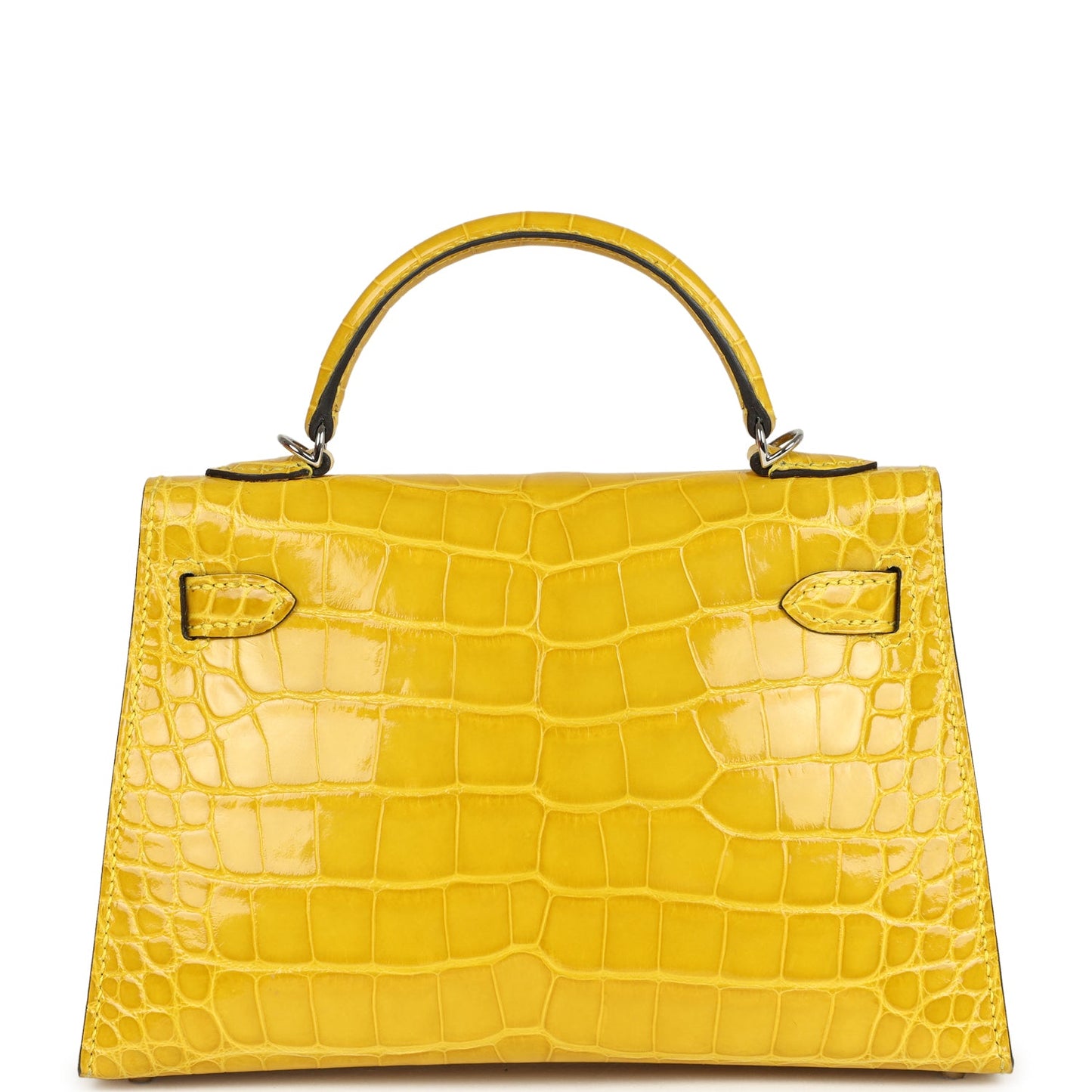 Hermes Kelly Sellier 20 Mimosa Shiny Alligator Palladium Hardware