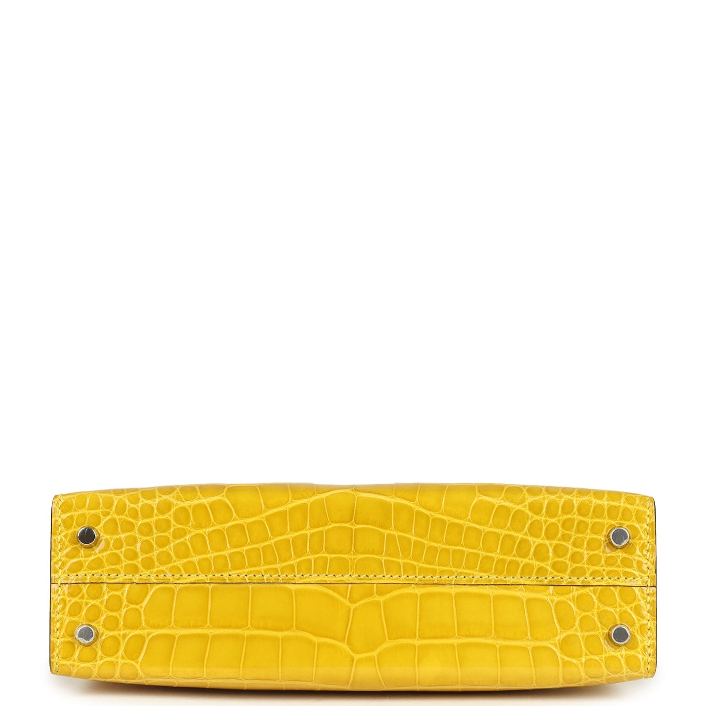 Hermes Kelly Sellier 20 Mimosa Shiny Alligator Palladium Hardware