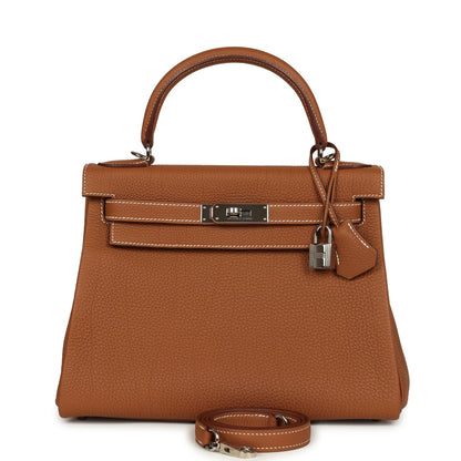 Hermes Kelly Retourne 28 Gold Togo Palladium Hardware