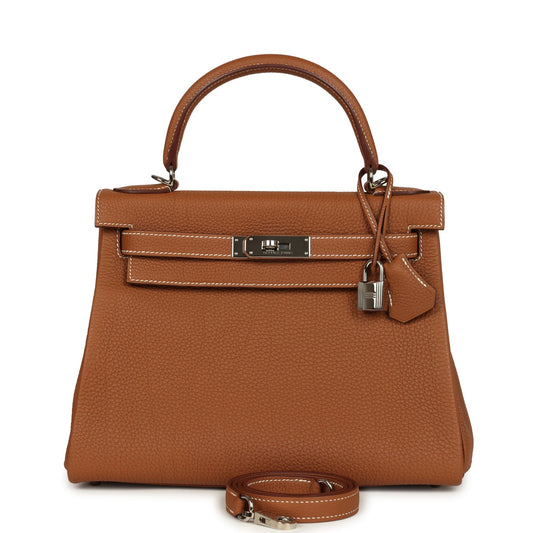Hermes Kelly Retourne 28 Gold Togo Palladium Hardware