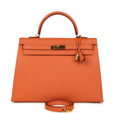 Hermes Kelly Sellier 35 Mango Epsom Gold Hardware
