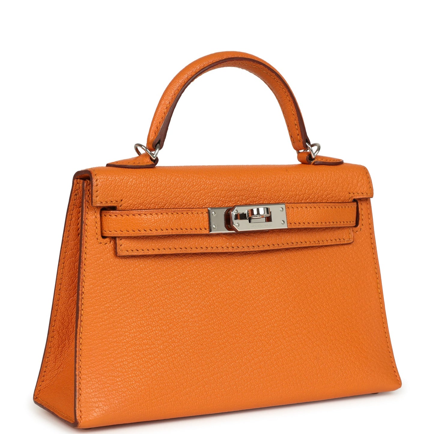 Hermes Kelly Sellier 20 Apricot Chevre Mysore Palladium Hardware