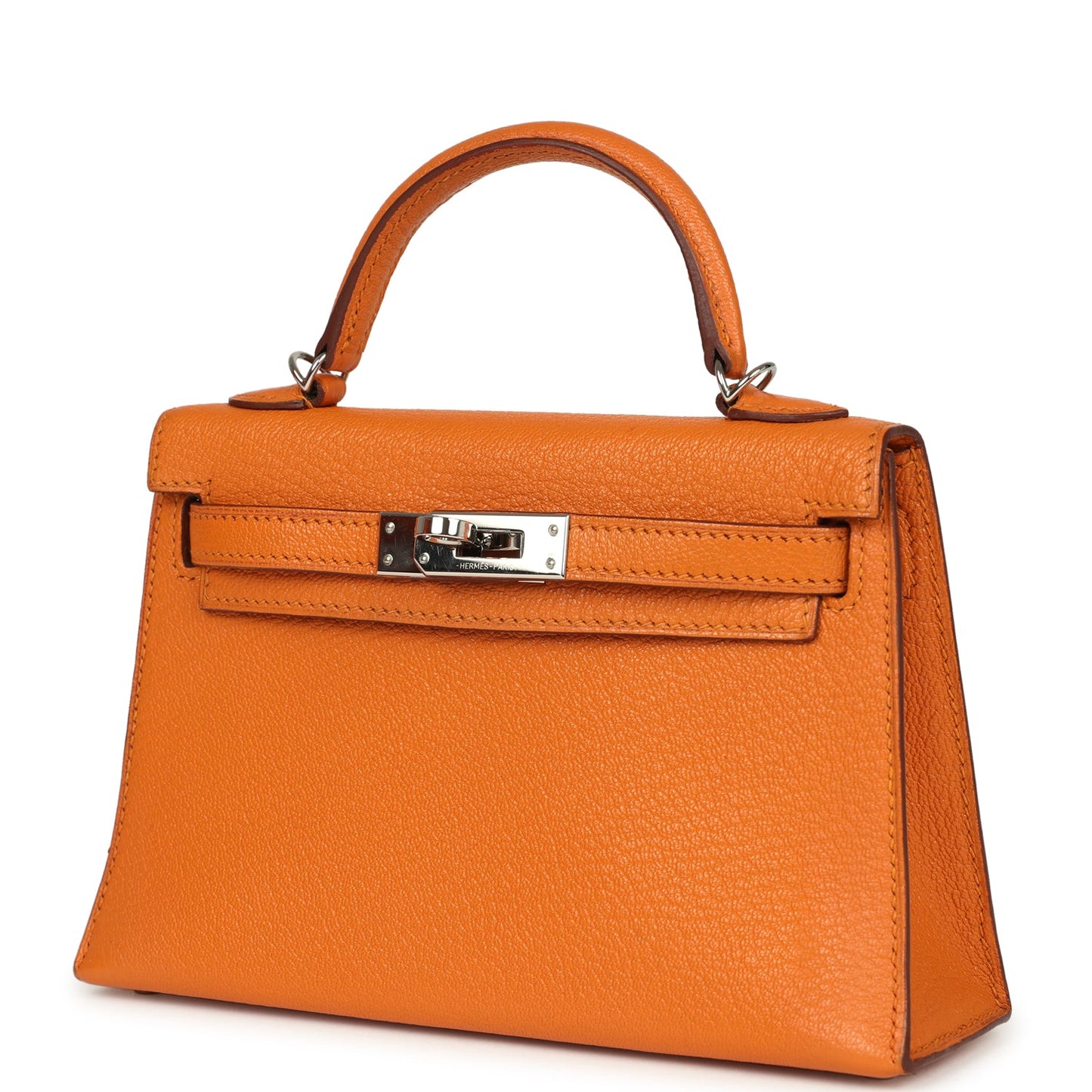 Hermes Kelly Sellier 20 Apricot Chevre Mysore Palladium Hardware