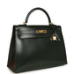 Hermes Kelly Sellier 32 Vert Fonce Box Gold Hardware