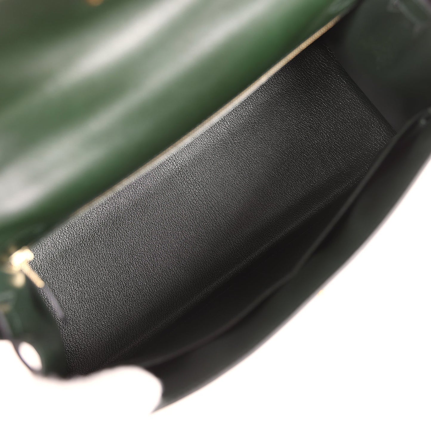 Hermes Kelly Sellier 32 Vert Fonce Box Gold Hardware