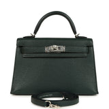 Hermes Kelly Sellier 20 Vert Titien Verso Chevre Mysore Palladium Hardware
