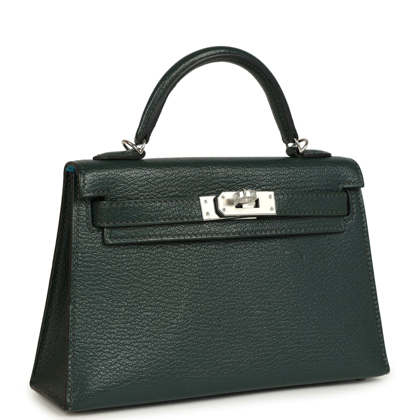 Hermes Kelly Sellier 20 Vert Titien Verso Chevre Mysore Palladium Hardware