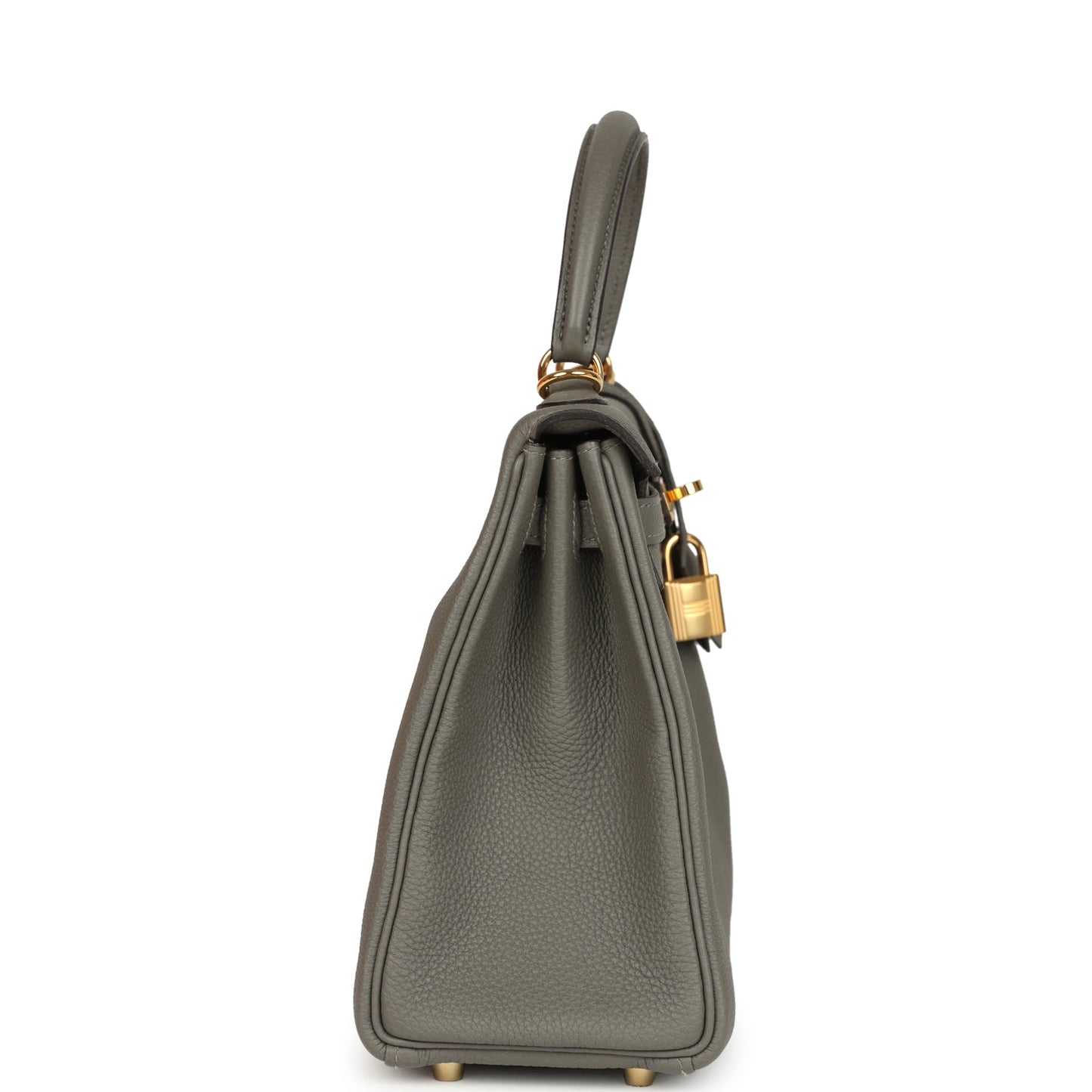 Hermes Kelly Retourne 25 Gris Meyer Togo Gold Hardware