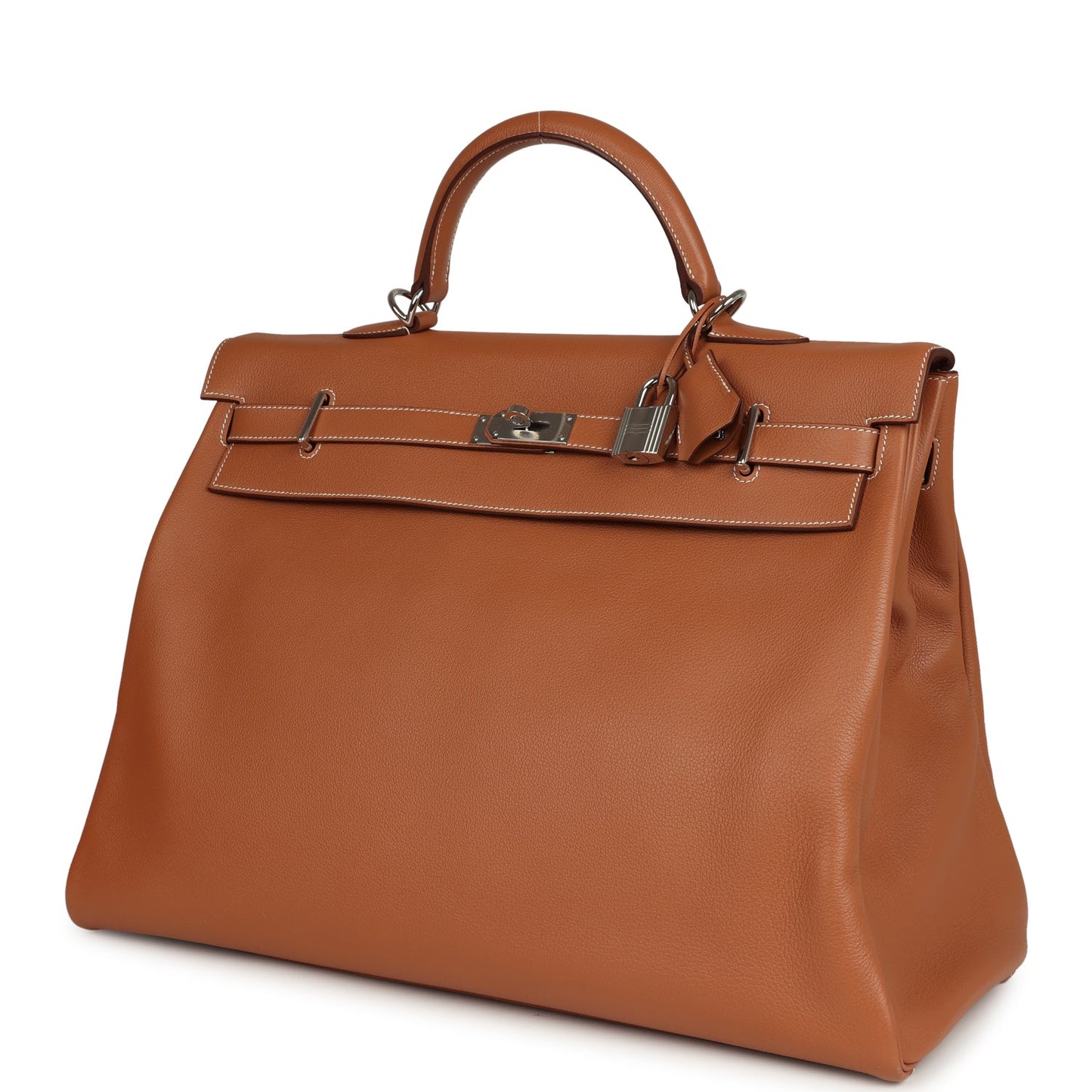 Hermes Kelly Voyage 50 Gold Evercolor Palladium Hardware