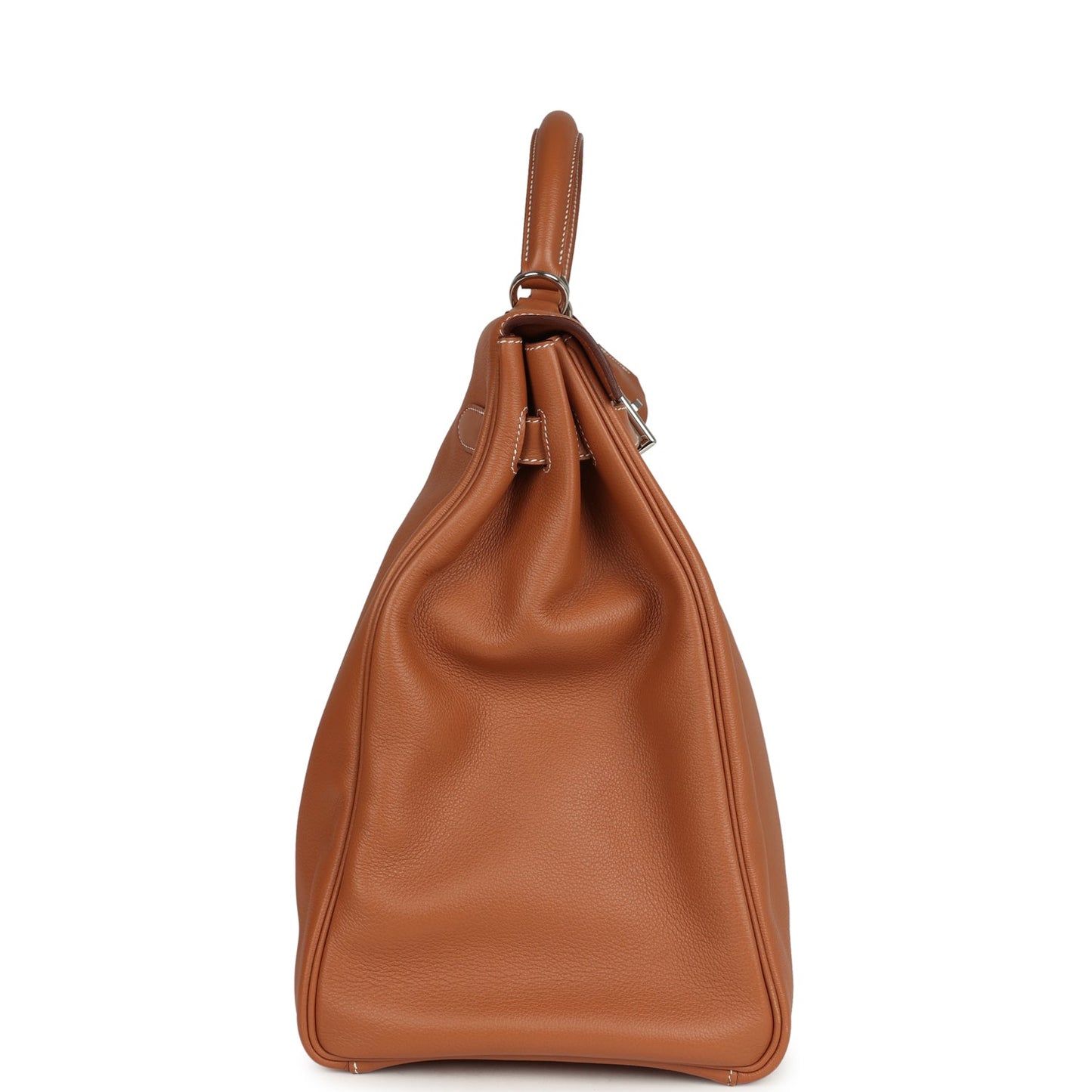 Hermes Kelly Voyage 50 Gold Evercolor Palladium Hardware
