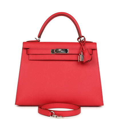 Hermes Kelly Sellier 28 Bougainvillea Epsom Palladium Hardware