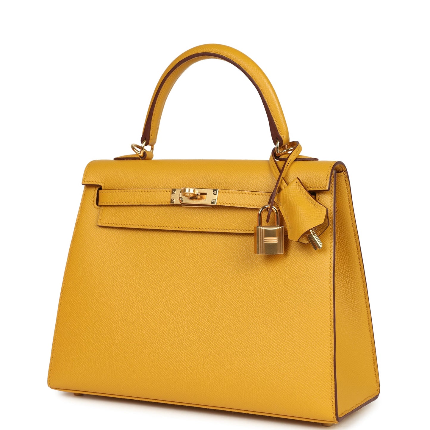 Hermes Kelly Sellier 25 Jaune Ambre Epsom Gold Hardware