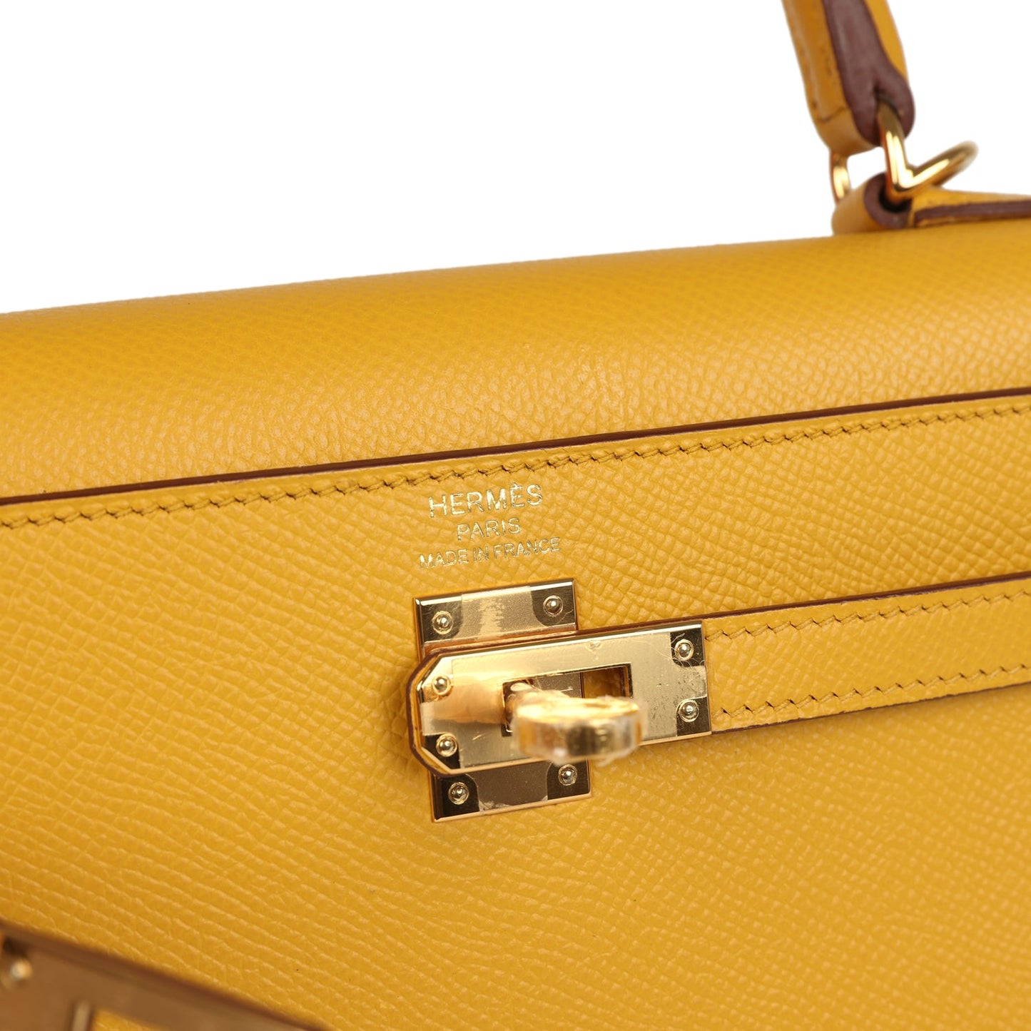 Hermes Kelly Sellier 25 Jaune Ambre Epsom Gold Hardware